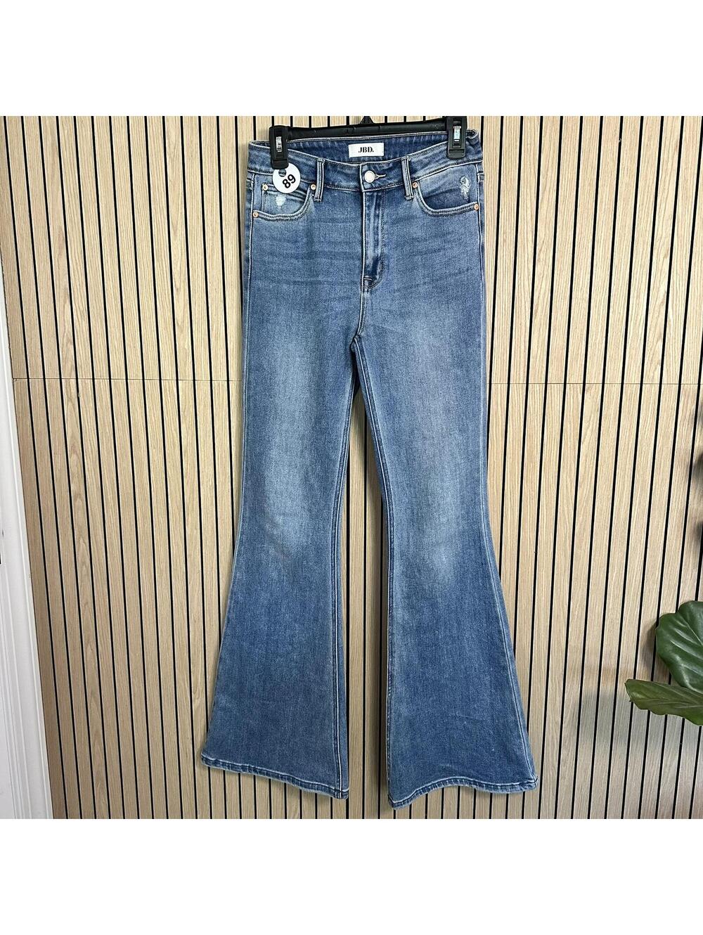 089 JBD High-Waisted Flared Blue Denim Jeans (27/6, EUC) - Picture 2 of 5